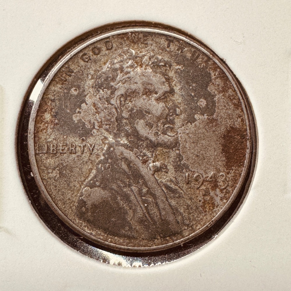 1943 S Steel Penny Lincoln Wheat Cent WWII Era Mint San Francisco US Coin